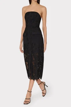 MILLY Guest Of Dresses-Adrienne Roja Lace Midi Dress