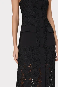 MILLY Guest Of Dresses-Adrienne Roja Lace Midi Dress