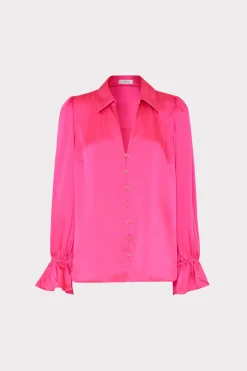 MILLY Tops-Aida Satin Top