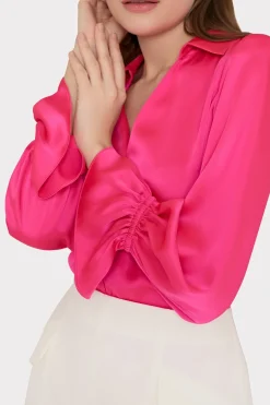 MILLY Tops-Aida Satin Top