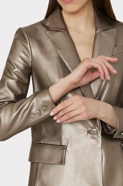 MILLY Blazers-Alexa Vegan Leather Blazer