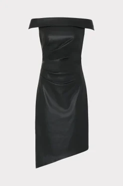 MILLY Little Black Dresses-Ally Vegan Leather Dress