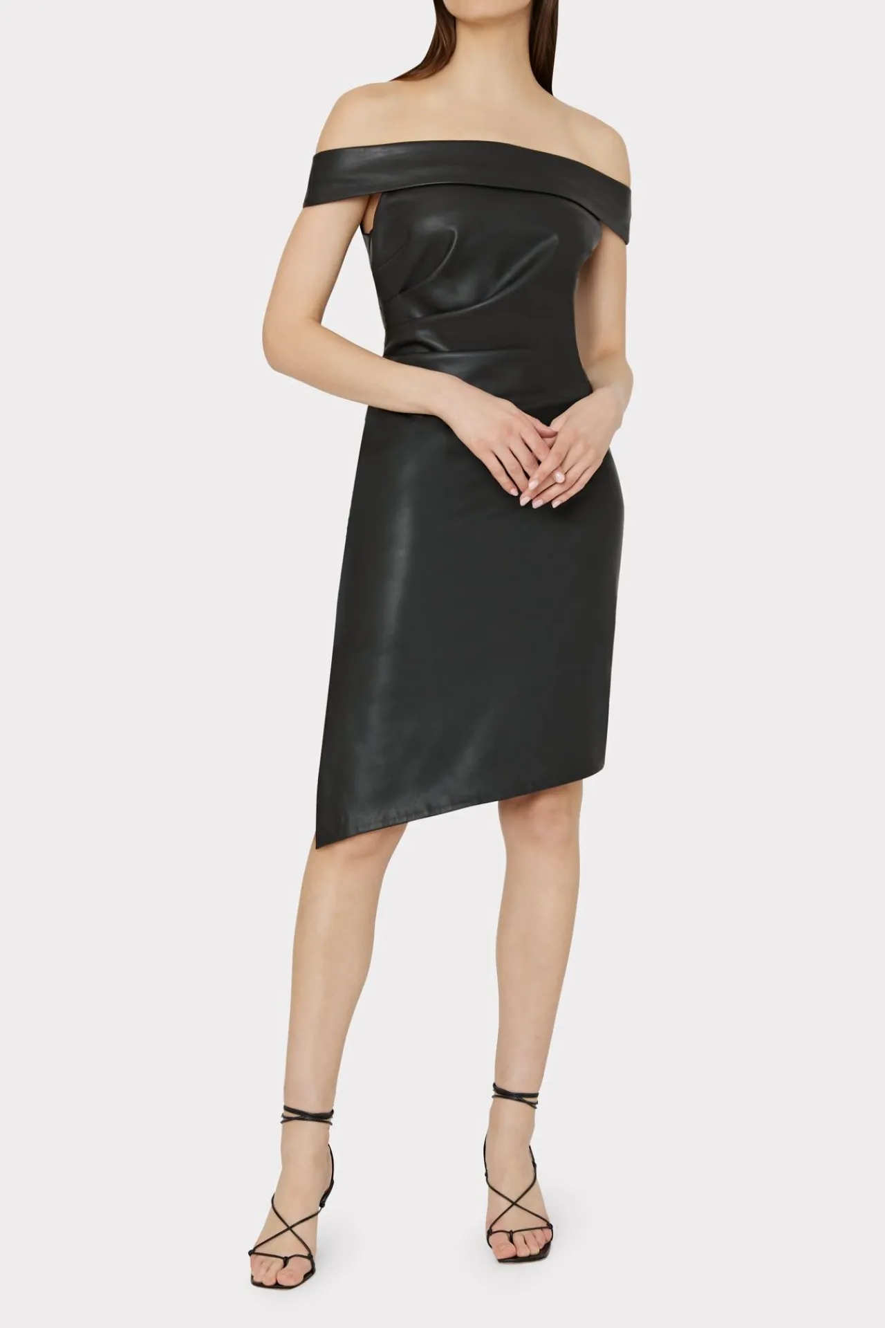 MILLY Little Black Dresses-Ally Vegan Leather Dress