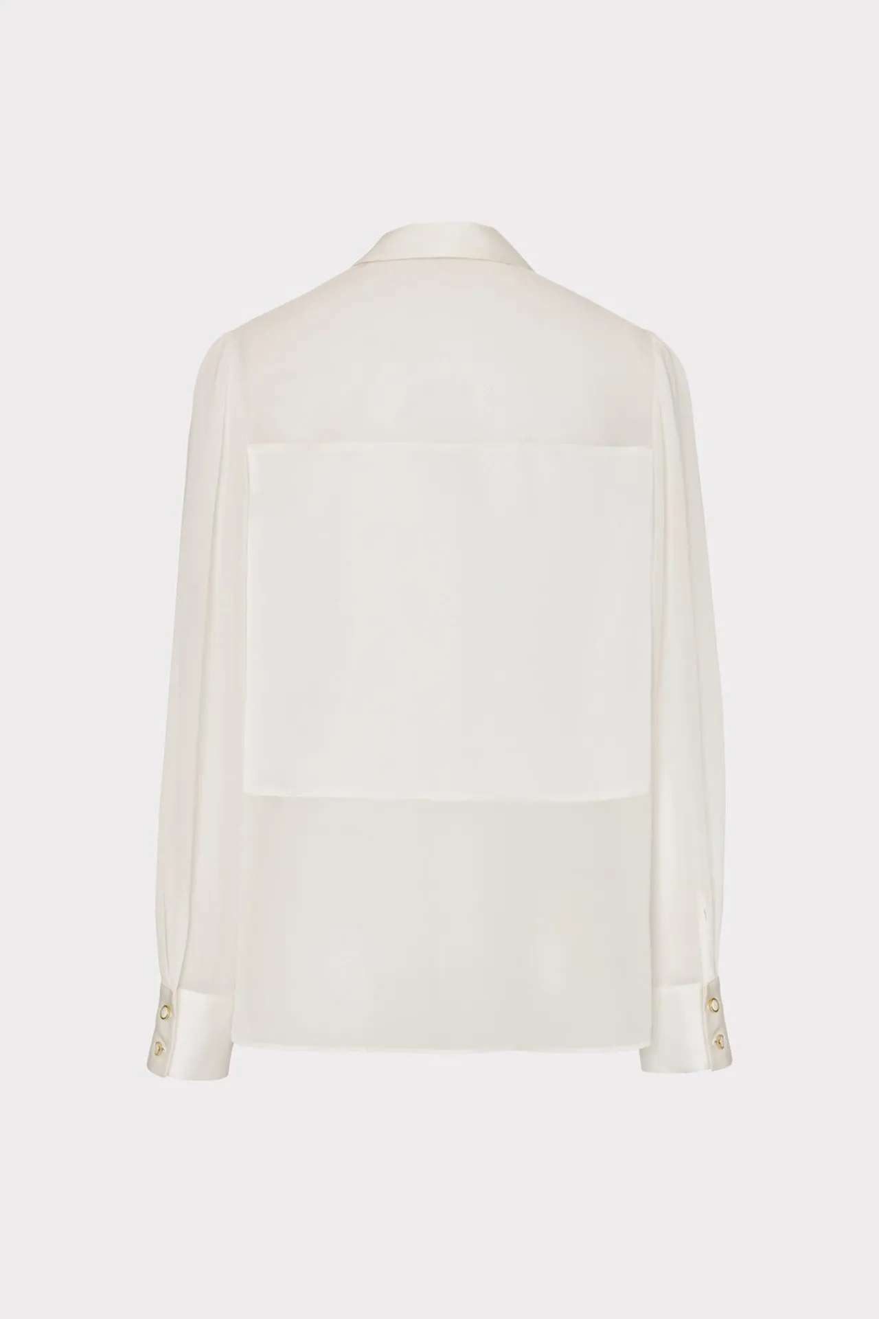 MILLY Tops-Andy Satin Combo Button Up Blouse