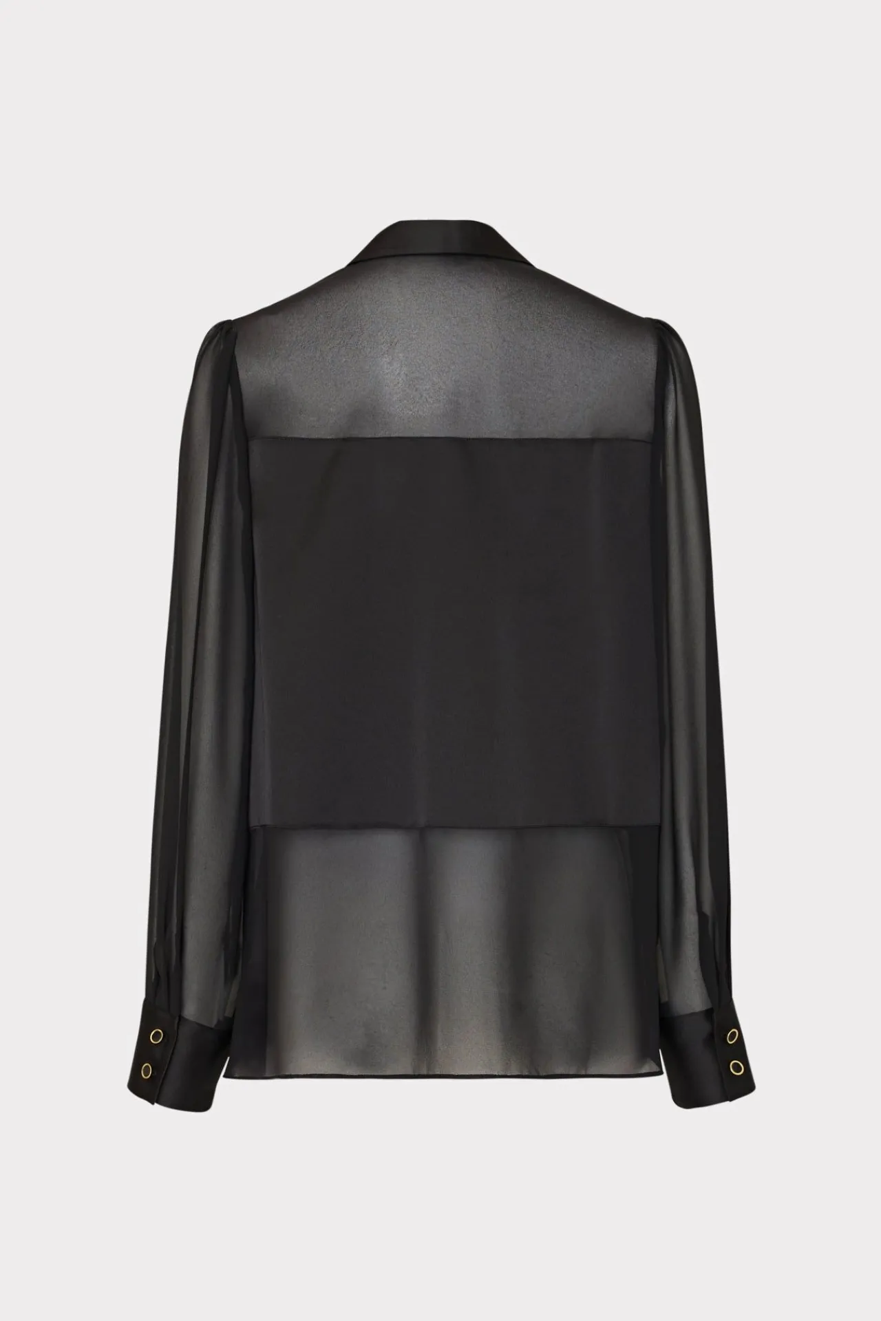 MILLY Tops-Andy Satin Combo Button Up Blouse