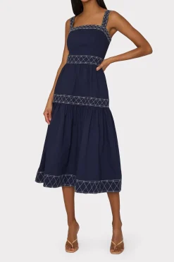 MILLY Jumpsuits & Rompers-Annette Poplin Midi Dress