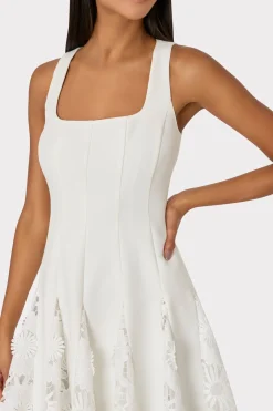 MILLY Mini Dresses-Ariel Cady 3D Lace Combo Dress