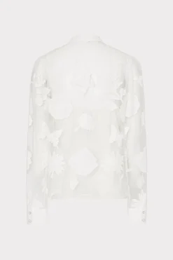 MILLY Tops-Ashley 3D Butterfly Embroidery Blouse