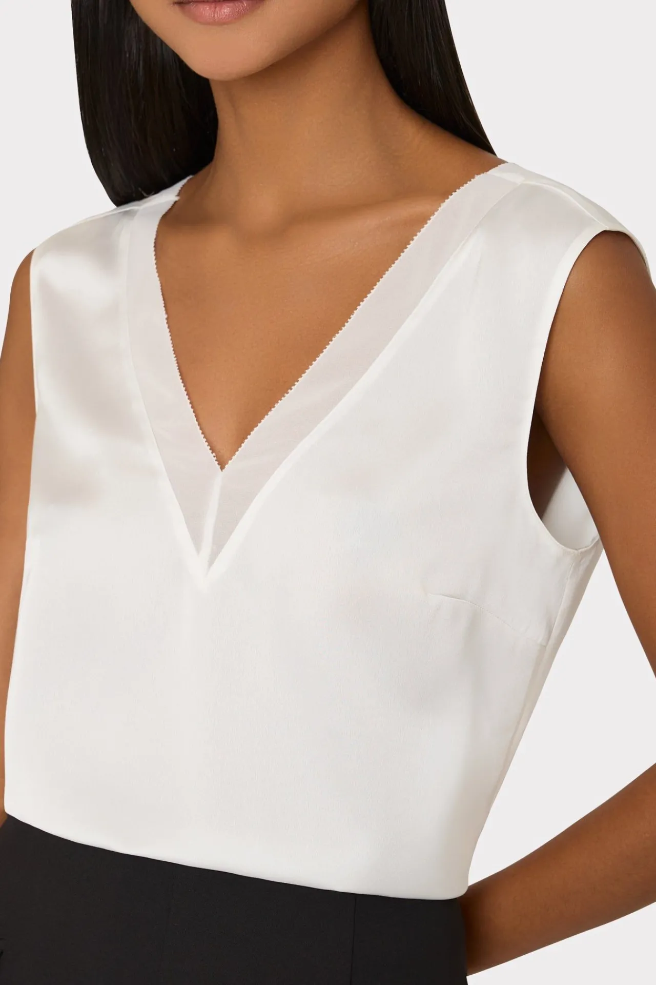 MILLY Jumpsuits & Rompers-Avianna Satin Sleeveless Top