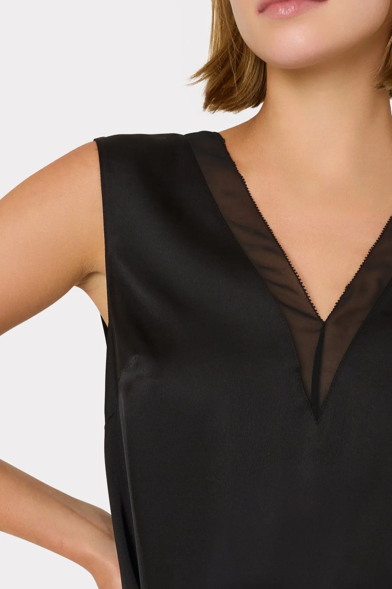 MILLY Jumpsuits & Rompers-Avianna Satin Sleeveless Top