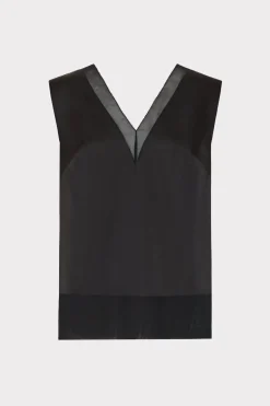 MILLY Tops-Avianna Satin Sleeveless Top