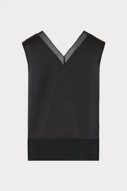 MILLY Tops-Avianna Satin Sleeveless Top