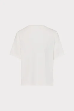MILLY Tops-Avril Crystal Trim Tee