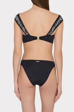 MILLY Jumpsuits & Rompers-Beaded Applique Bikini Bottom With Side Tabs