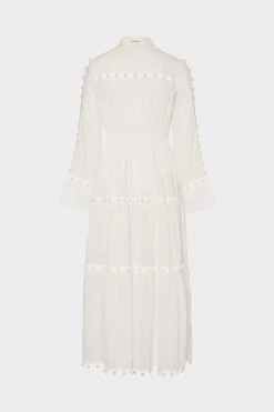 MILLY Cover-Ups-Beaded Cotton Voile Cover-Up Dress