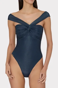 MILLY One Piece Swimsuits-Betsy Bandeau Shimmer One Piece