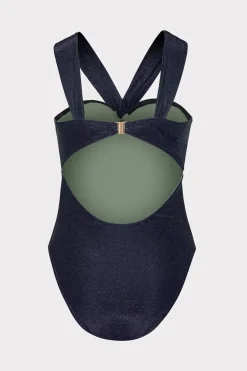 MILLY One Piece Swimsuits-Betsy Bandeau Shimmer One Piece