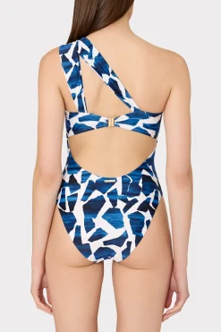 MILLY Jumpsuits & Rompers-Betsy Ocean Puzzle Bandeau One Piece