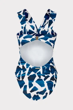 MILLY Jumpsuits & Rompers-Betsy Ocean Puzzle Bandeau One Piece
