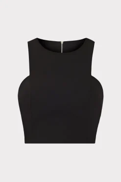 MILLY Tops-Cady Sleeveless Crop Top
