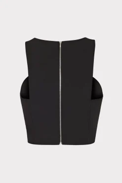 MILLY Tops-Cady Sleeveless Crop Top