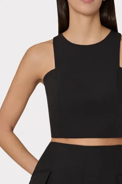 MILLY Jumpsuits & Rompers-Cady Sleeveless Crop Top