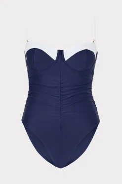 MILLY Jumpsuits & Rompers-Color Block Ruched One Piece