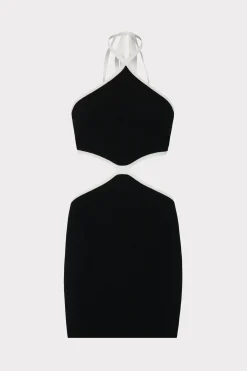MILLY Sundresses-Contrast Trim Halter Mini Dress