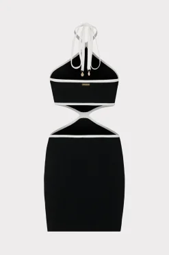 MILLY Sundresses-Contrast Trim Halter Mini Dress