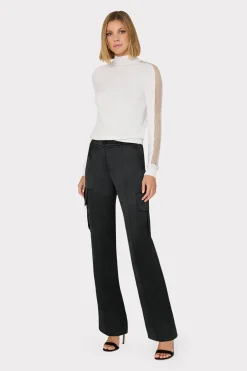 MILLY Tops-Crystal Racer Turtleneck