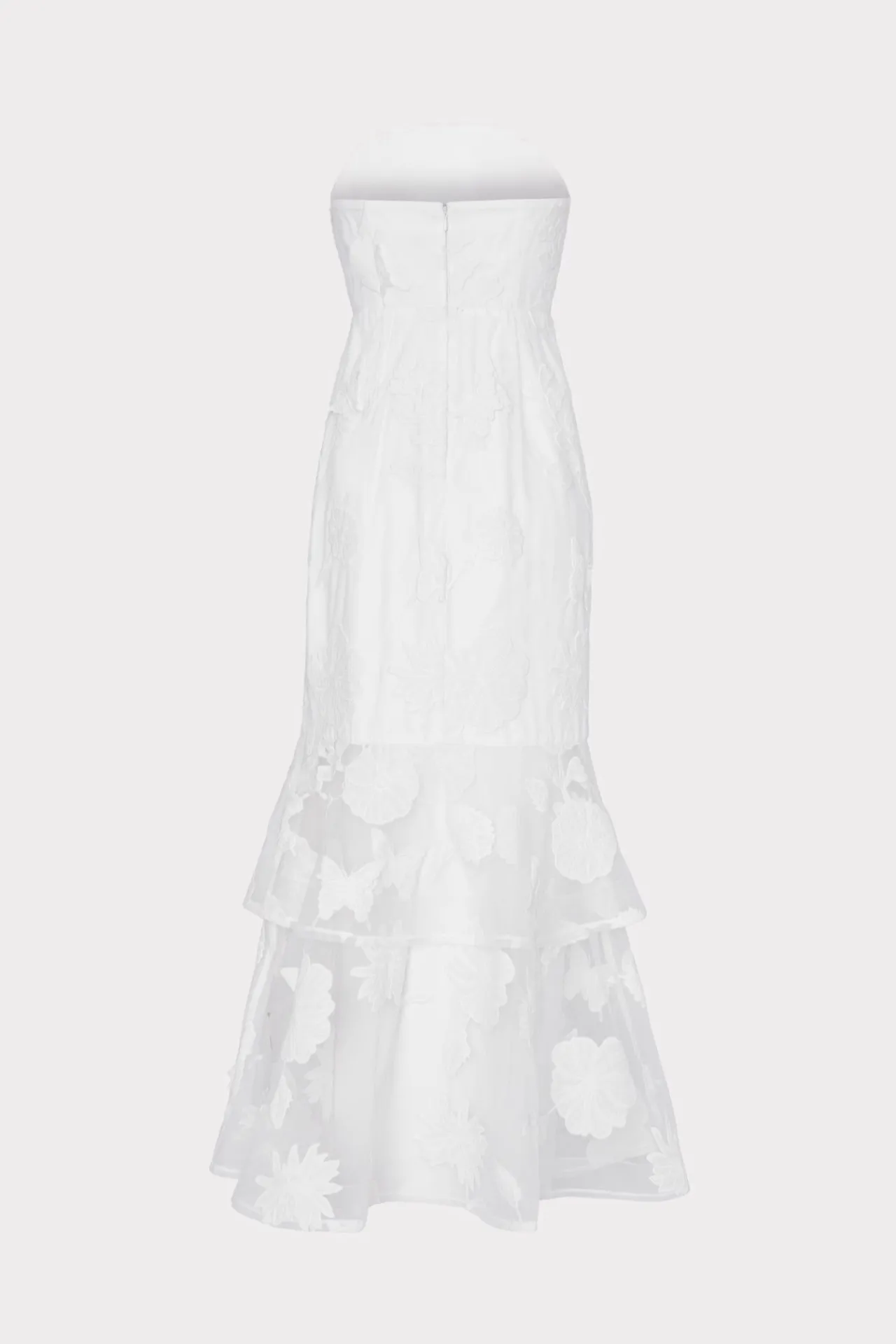 MILLY Evening Gowns-3D Butterfly Embroidery Strapless Dress