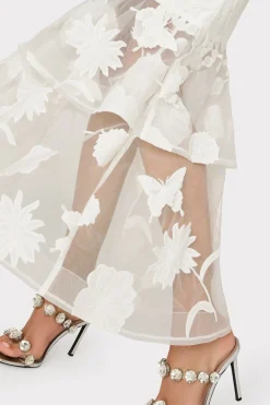 MILLY Maxi Dresses-3D Butterfly Embroidery Strapless Dress