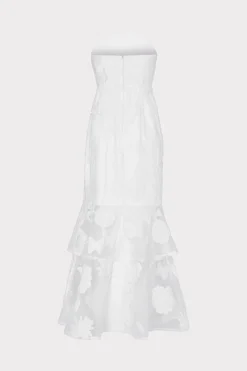 MILLY Cocktail Dresses-3D Butterfly Embroidery Strapless Dress
