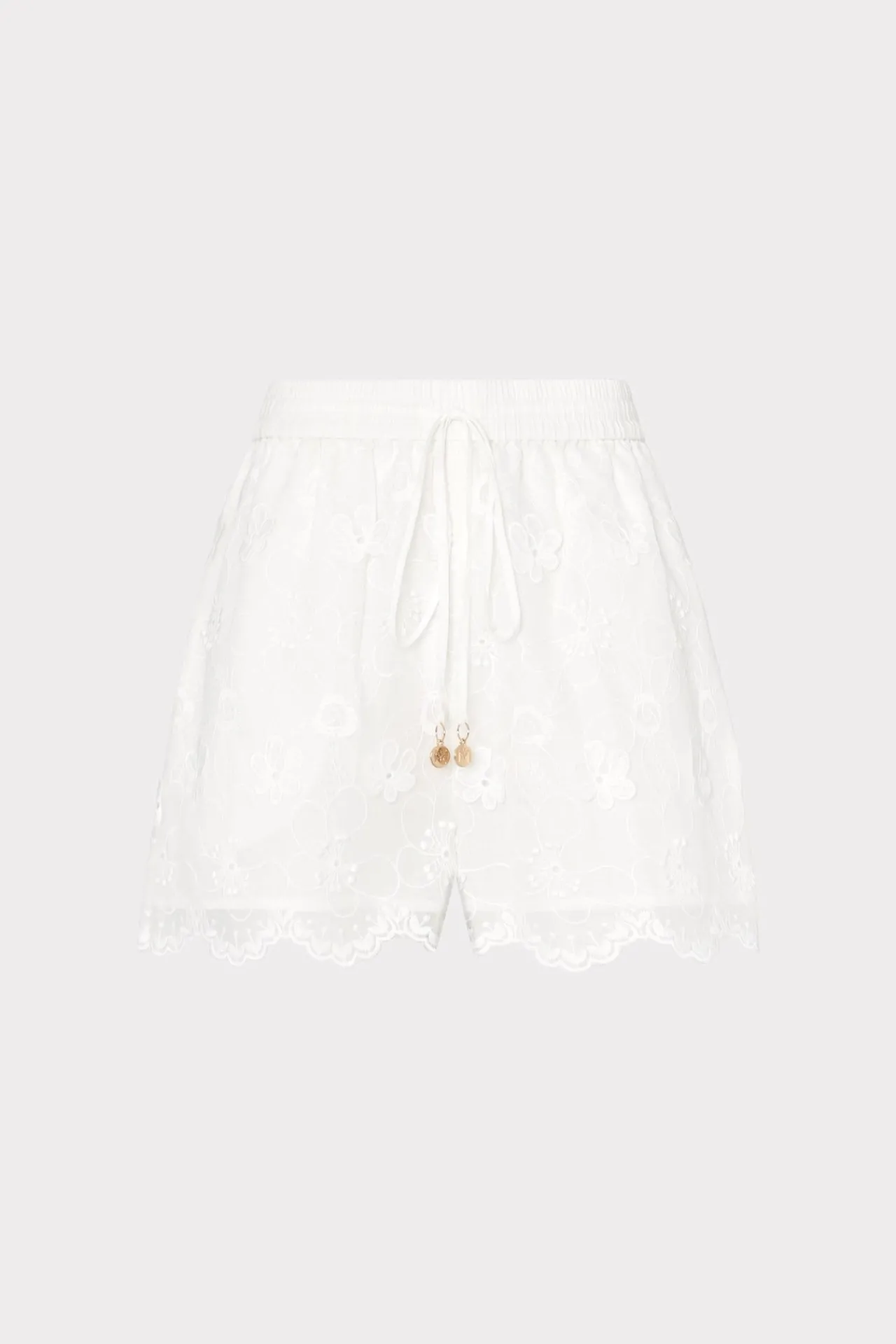 MILLY Cover-Ups-3D Floral Cotton Eyelet Shorts
