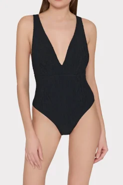 MILLY One Piece Swimsuits-Deep Dive One Piece With Smocking