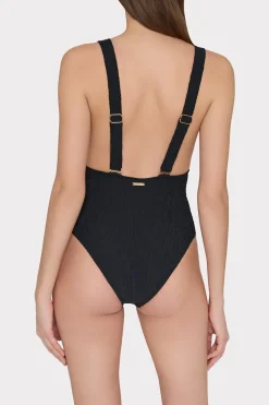 MILLY One Piece Swimsuits-Deep Dive One Piece With Smocking