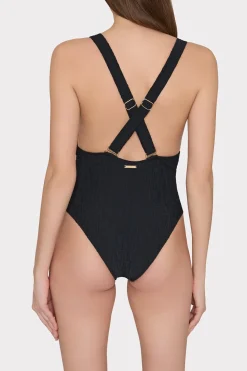 MILLY One Piece Swimsuits-Deep Dive One Piece With Smocking
