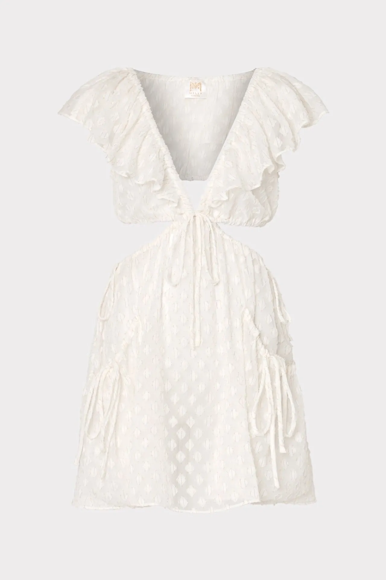 MILLY Jumpsuits & Rompers-Delilah Diamond Jacquard Voile Coverup Dress