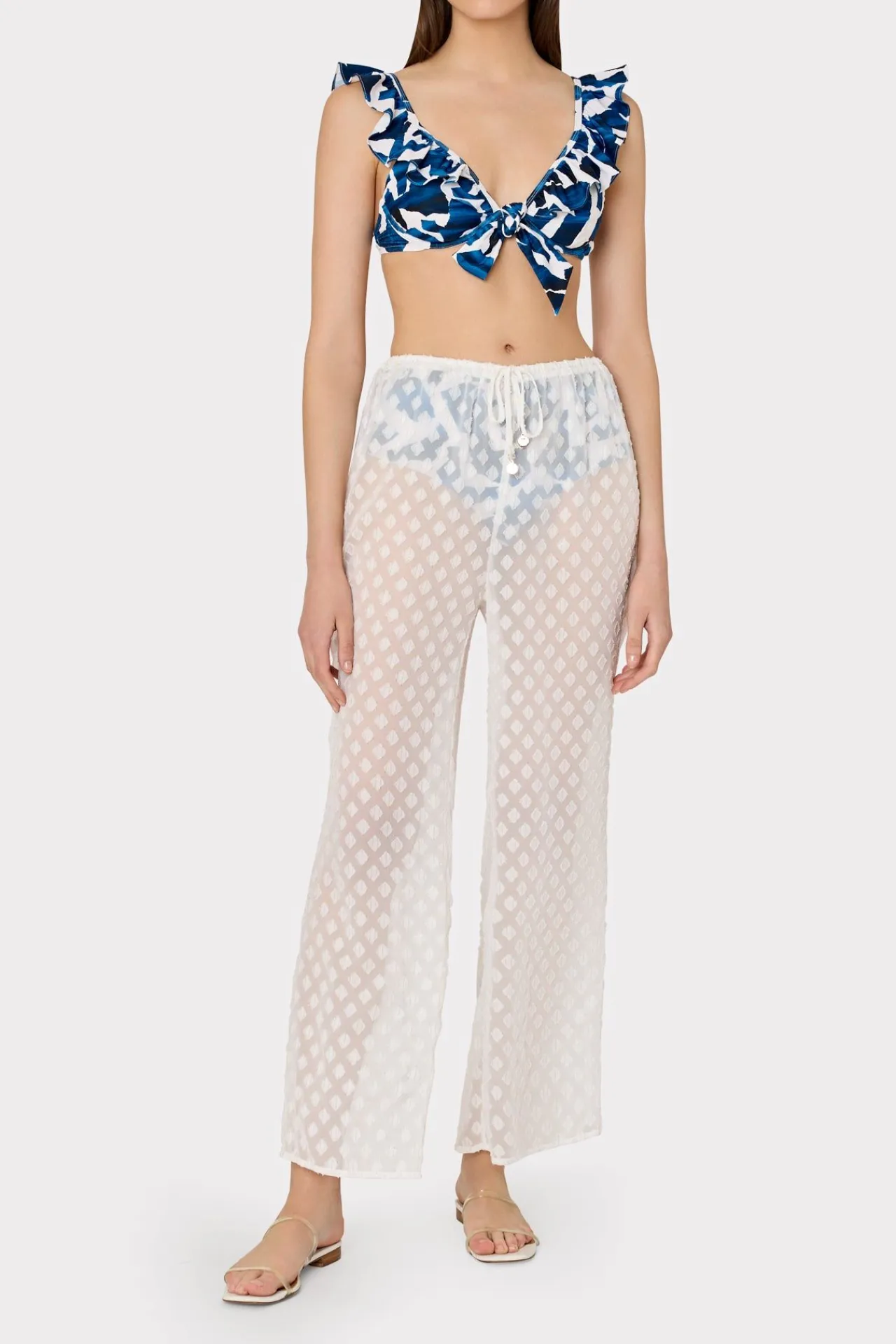 MILLY Jumpsuits & Rompers-Diamond Jacquard Coverup Pants