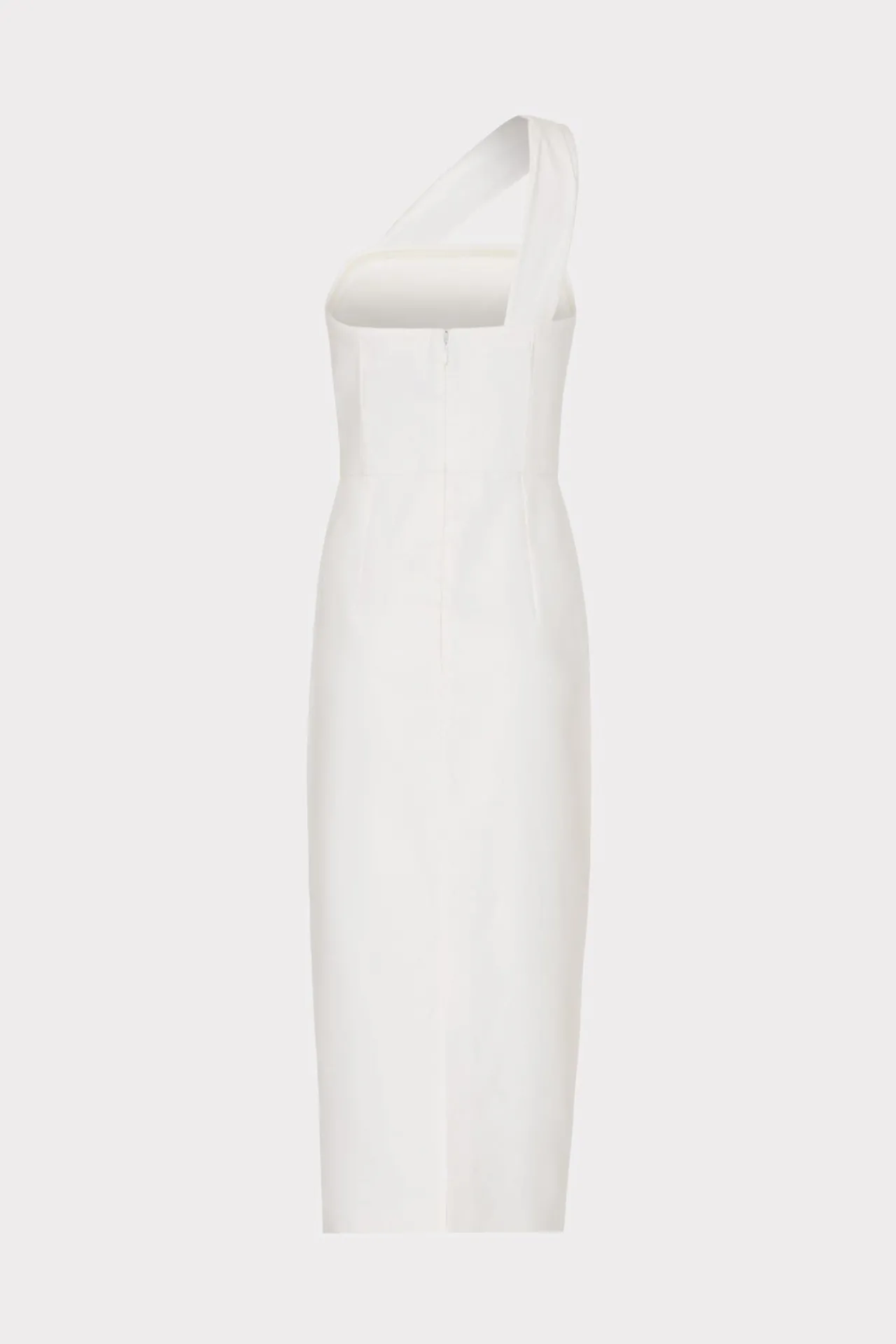 MILLY Guest Of Dresses-Draped One Shoulder Linen Dress