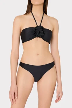 MILLY Jumpsuits & Rompers-Floral Applique Halter Bikini Top