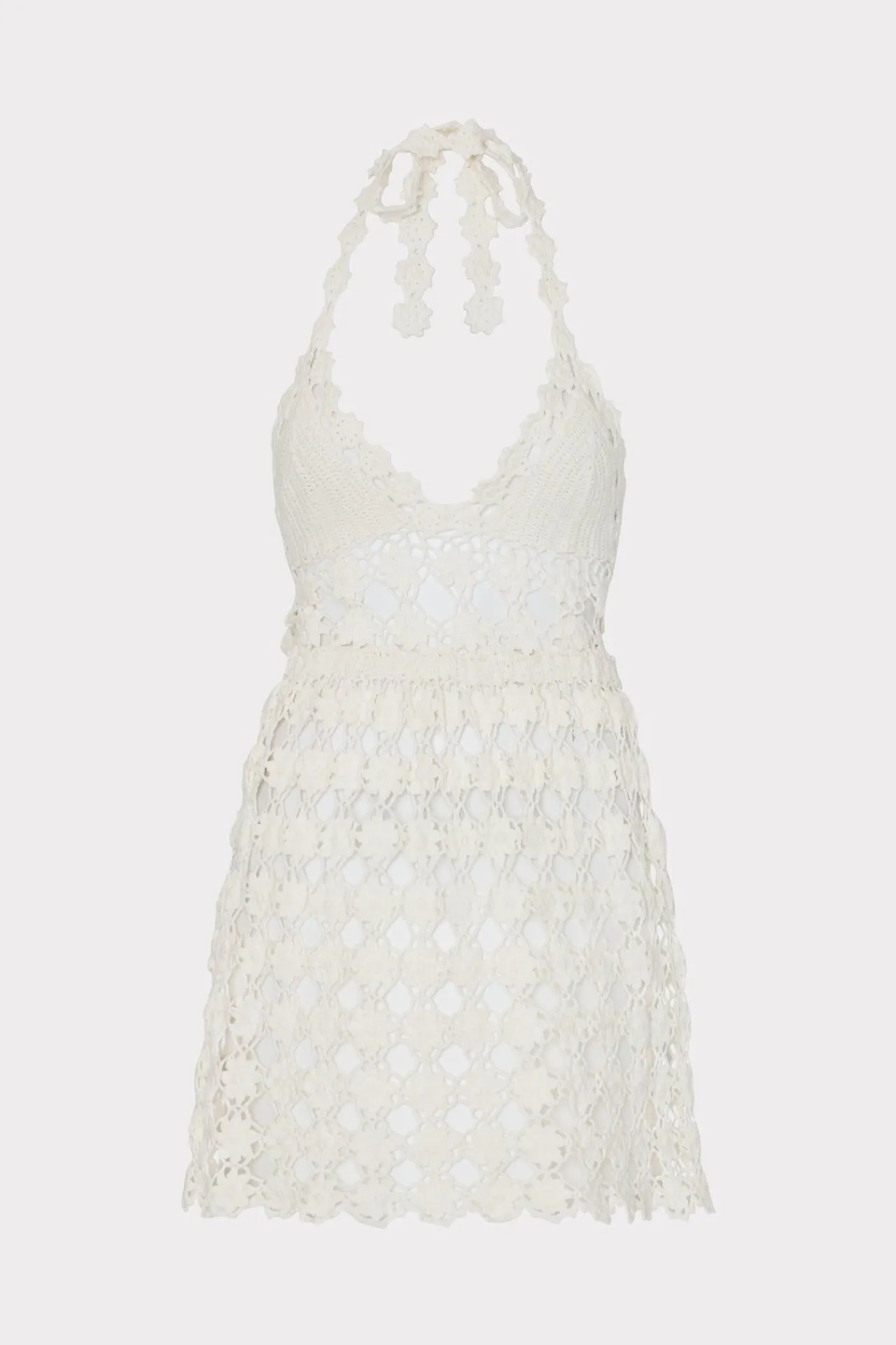 MILLY Jumpsuits & Rompers-Floral Crochet Mini Cover-Up Dress