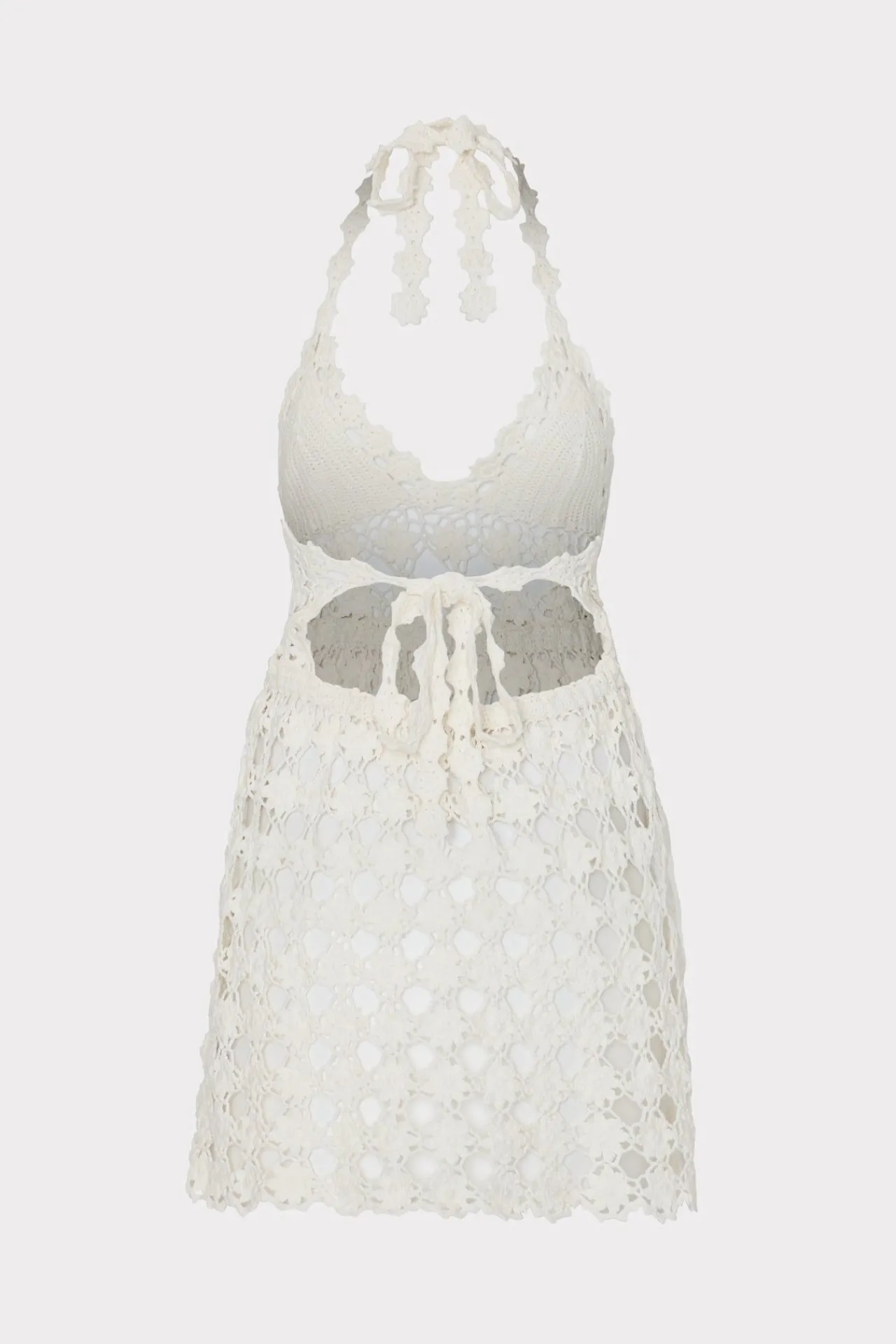 MILLY Jumpsuits & Rompers-Floral Crochet Mini Cover-Up Dress