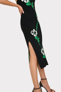 MILLY Jumpsuits & Rompers-Floral Jacquard Strapless Midi Dress