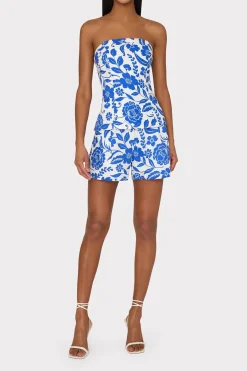 MILLY Jumpsuits & Rompers-Flowers Of Spain Linen Shorts