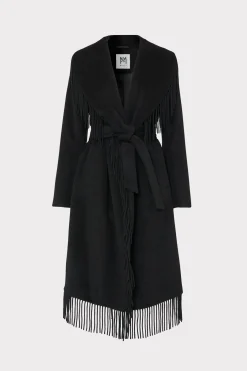 MILLY Coats & Jackets-Fringe Wool Coat