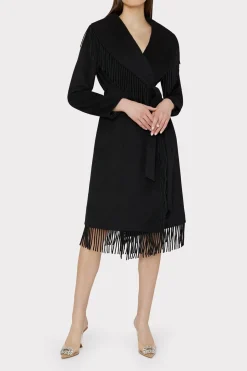 MILLY Coats & Jackets-Fringe Wool Coat