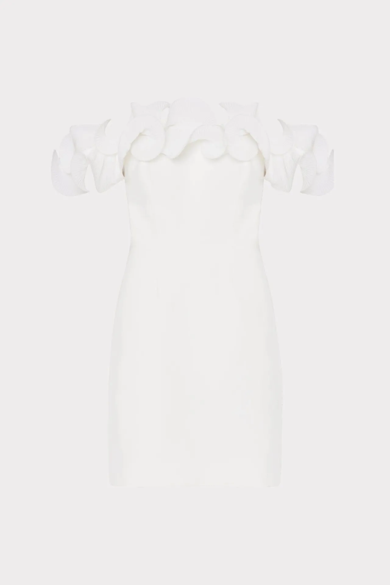 MILLY White Dresses-Gizelle Ruffle Off The Shoulder Dress