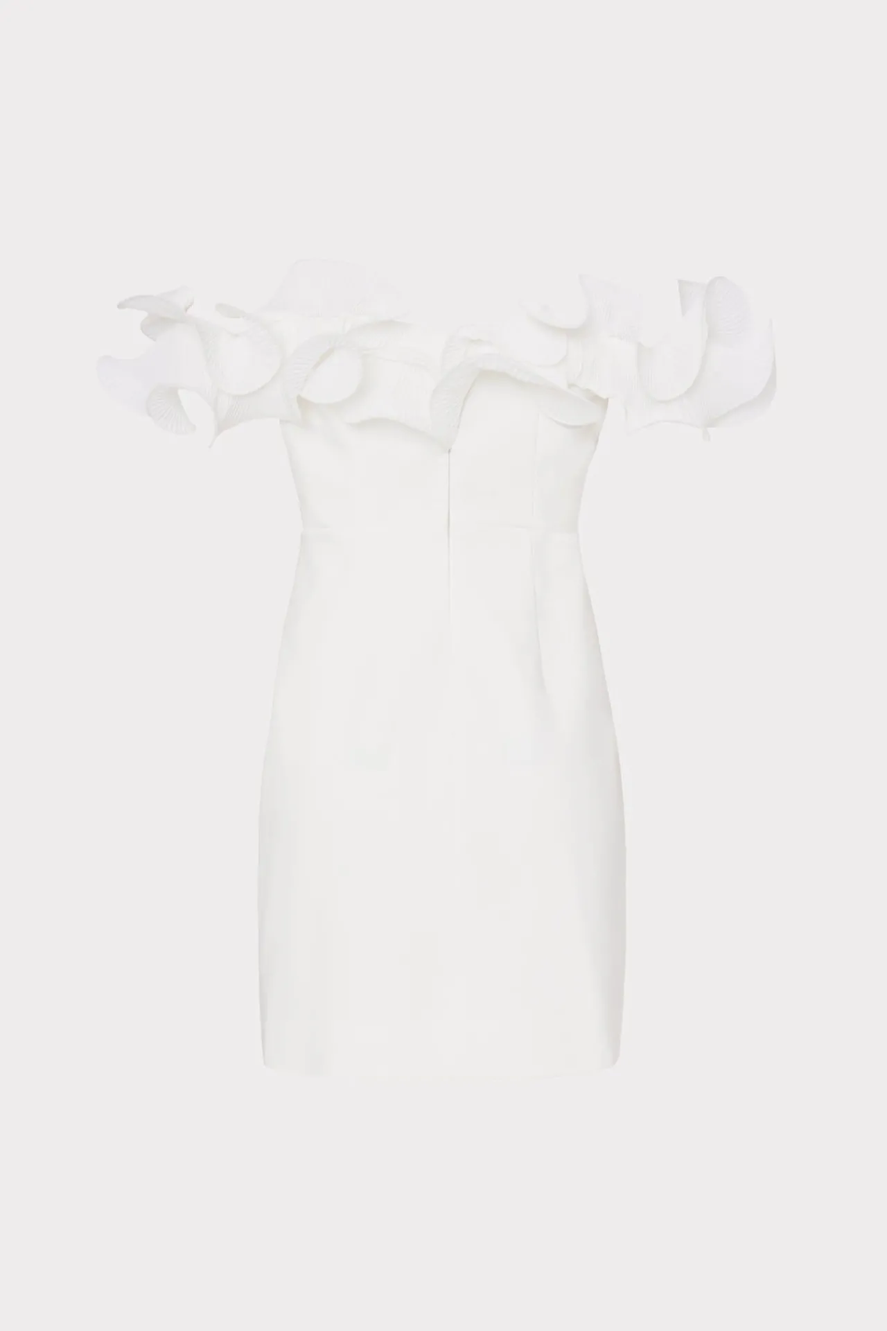 MILLY White Dresses-Gizelle Ruffle Off The Shoulder Dress