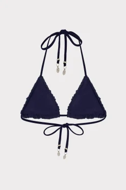 MILLY Jumpsuits & Rompers-Glimmer Crochet Bikini Top With Crystal Applique